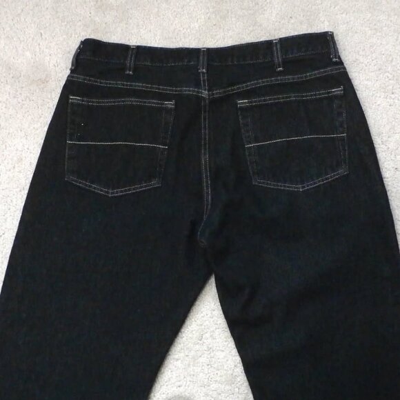 Men's Black FADED GLORY RELAXED FIT Jeans (38 ×30) 12" Rise Straight Leg - Picture 1 of 7